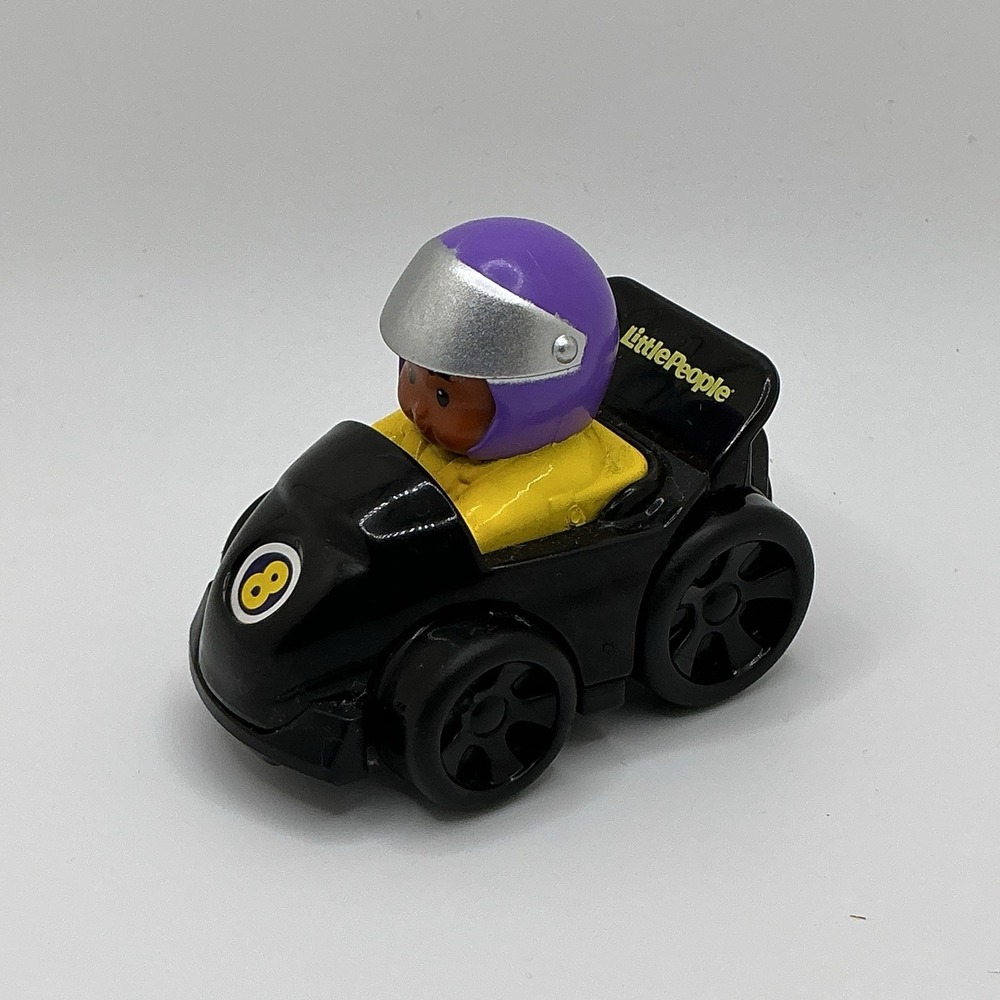 Fisher Price Little People Wheelies Michael in‎ Black Race Car #8 Replacement